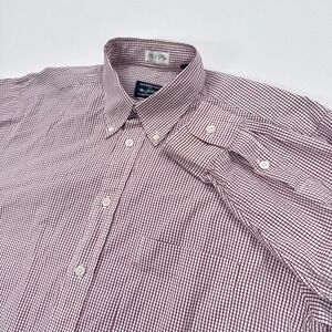 Gitman Bros Button Down Shirt Mens 16 35 Burgundy Cotton Check Ivy Preppy Luxury